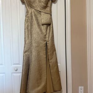 One Shoulder Gold Dress